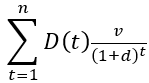 D(t) [v / ((1+d)^t)]