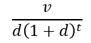 v / (d (1+d)^t)